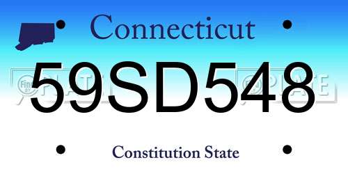 59SD548 Connecticut License Plate