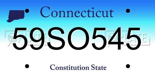 59SO545 Connecticut License Plate