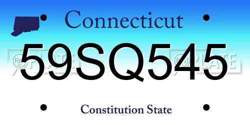 59SQ545 Connecticut License Plate