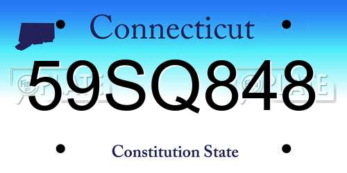 59SQ848 Connecticut License Plate