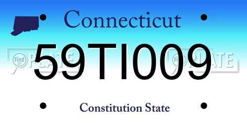 59TI009 Connecticut License Plate