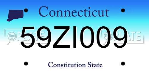 59ZI009 Connecticut License Plate