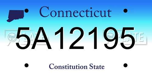 5A12195 Connecticut License Plate