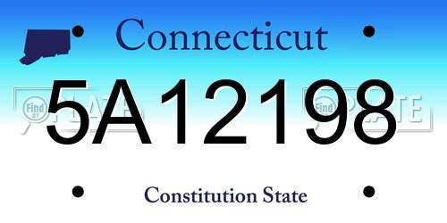5A12198 Connecticut License Plate
