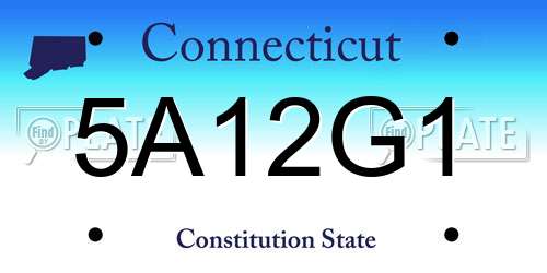 5A12G1 Connecticut License Plate