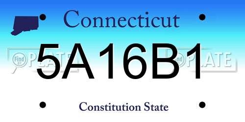 5A16B1 Connecticut License Plate