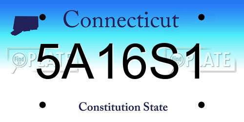 5A16S1 Connecticut License Plate