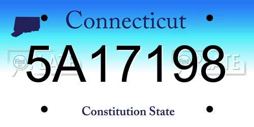 5A17198 Connecticut License Plate