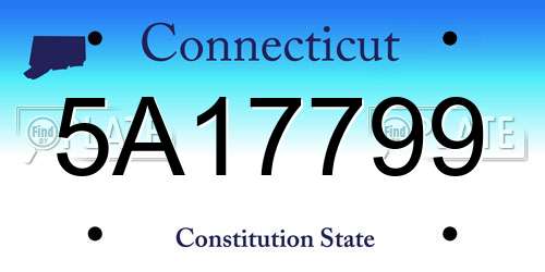 5A17799 Connecticut License Plate