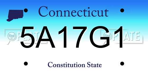 5A17G1 Connecticut License Plate