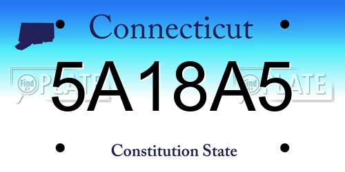 5A18A5 Connecticut License Plate