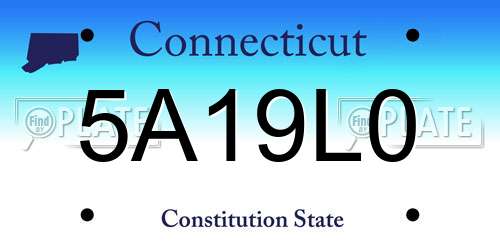 5A19L0 Connecticut License Plate