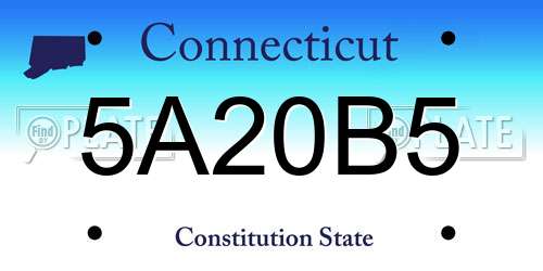 5A20B5 Connecticut License Plate