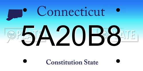 5A20B8 Connecticut License Plate