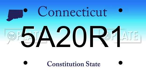 5A20R1 Connecticut License Plate