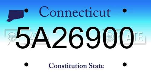5A26900 Connecticut License Plate