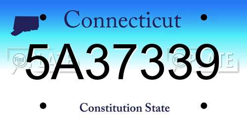 5A37339 Connecticut License Plate