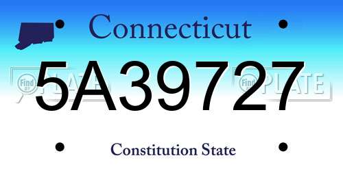 5A39727 Connecticut License Plate