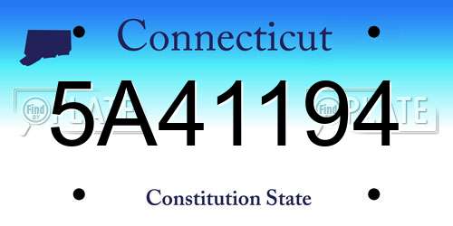 5A41194 Connecticut License Plate
