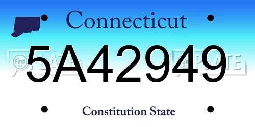 5A42949 Connecticut License Plate