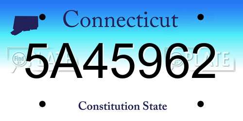 5A45962 Connecticut License Plate