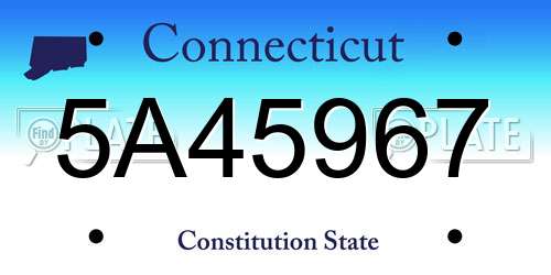 5A45967 Connecticut License Plate