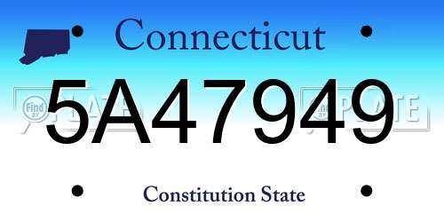 5A47949 Connecticut License Plate