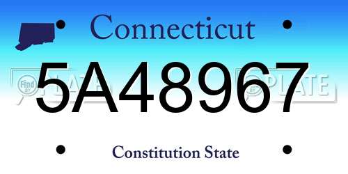5A48967 Connecticut License Plate