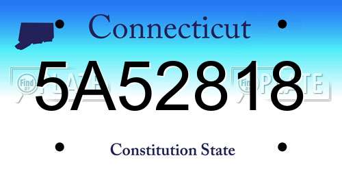 5A52818 Connecticut License Plate