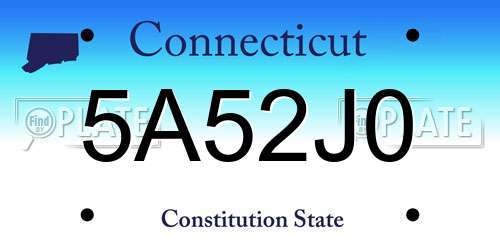 5A52J0 Connecticut License Plate