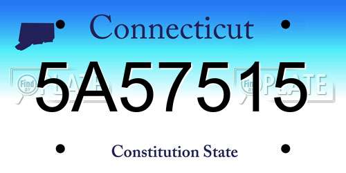 5A57515 Connecticut License Plate