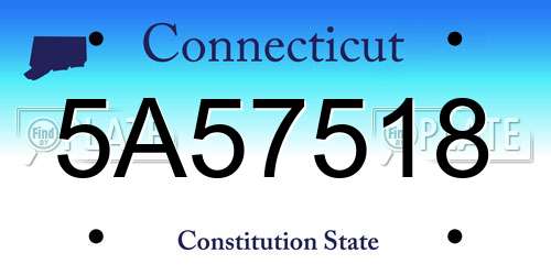 5A57518 Connecticut License Plate