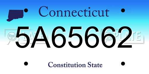 5A65662 Connecticut License Plate