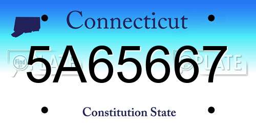 5A65667 Connecticut License Plate