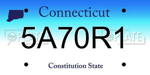5A70R1 Connecticut License Plate