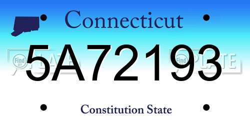 5A72193 Connecticut License Plate