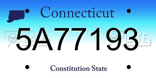 5A77193 Connecticut License Plate