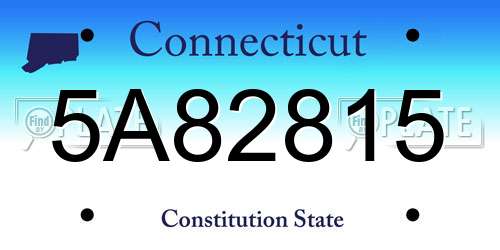 5A82815 Connecticut License Plate
