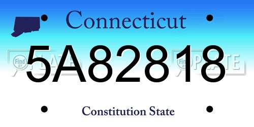5A82818 Connecticut License Plate