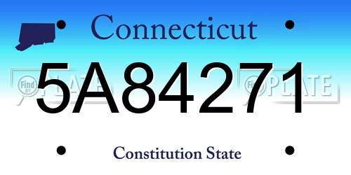 5A84271 Connecticut License Plate
