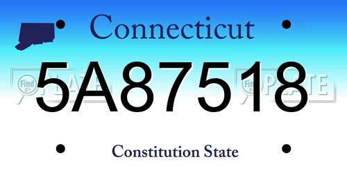 5A87518 Connecticut License Plate