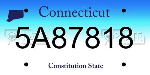 5A87818 Connecticut License Plate