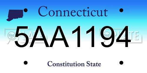 5AA1194 Connecticut License Plate