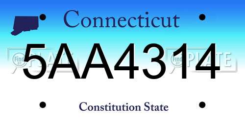 5AA4314 Connecticut License Plate