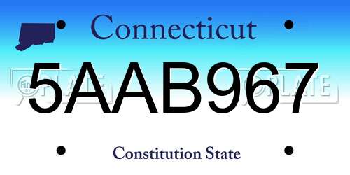 5AAB967 Connecticut License Plate