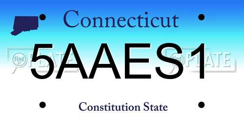 5AAES1 Connecticut License Plate
