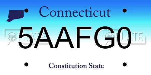 5AAFG0 Connecticut License Plate