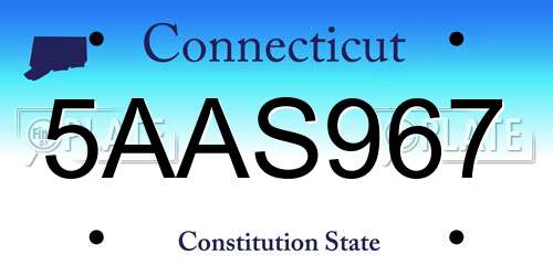 5AAS967 Connecticut License Plate