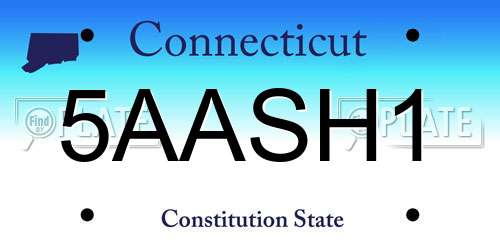 5AASH1 Connecticut License Plate