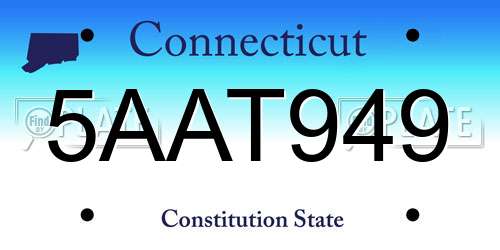 5AAT949 Connecticut License Plate